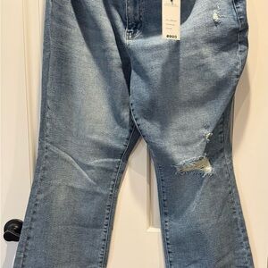 Women's Light Blue Distressed Jeans